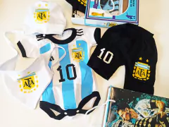 Set Conjunto de argentina body manga corta bermuda short y babero bandana o gorrito tambien regalo de nacimiento en internet