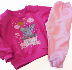 set conjunto frisado elefantita elefante pantalon jogging y buzo cuello redondo