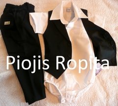 Traje Bautismo Fiesta Pantalon De Vestir Chupin Y Chaleco negro - comprar online
