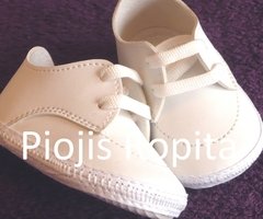 zapatos de bautismo fiesta casamiento en eco cuero blancos o negros - comprar online