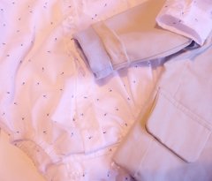 Set conjunto traje bautismo body camisa pantalon blazer zapatos y moño