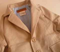 Set conjunto traje bautismo body camisa azul pantalon blazer beige y zapatos - comprar online