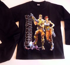 Set conjunto fortnite remera manga larga negra pantalon pijama - comprar online