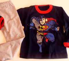 Set conjunto Batman vs Superman remera manga larga negra pantalon pijama - comprar online