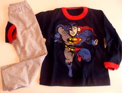 Set conjunto Batman vs Superman remera manga larga negra pantalon pijama