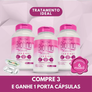 KIT 3 BIOTINA 45MCG + COLÁGENO – 60 COMPRIMIDOS (NEW LABS VITA)