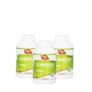 KIT 3 CLORELLA - 60 Cáps - 380mg (Mosteiro Devakan)