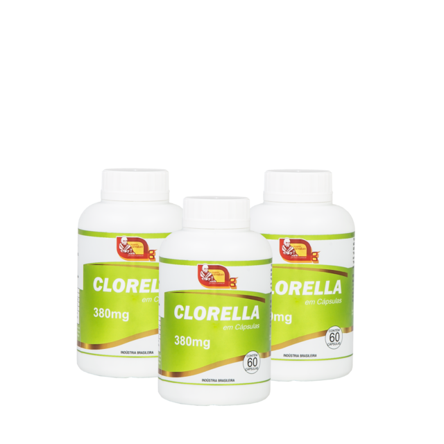 KIT 3 CLORELLA - 60 Cáps - 380mg (Mosteiro Devakan)