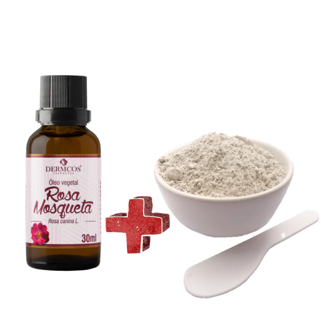 Óleo De Rosa Mosqueta Manchas + Argila Branca Clareadora (100g)