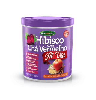 Chá Hibisco & Chá Vermelho - Sabor Maçã, Canela e Gengibre - Fit Vita - 200g (New Labs Vita)