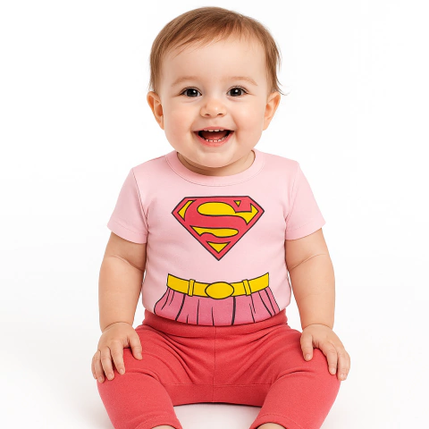 Conjunto Super Girl Rosa MC Pant - comprar online