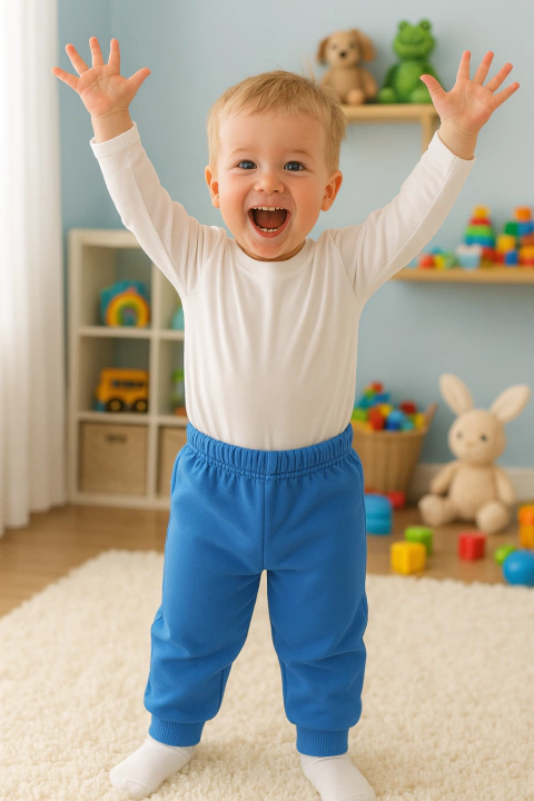 Pantalon Frizado Liso Azul Francia - comprar online