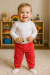 Pantalon Frizado Liso Rojo - comprar online