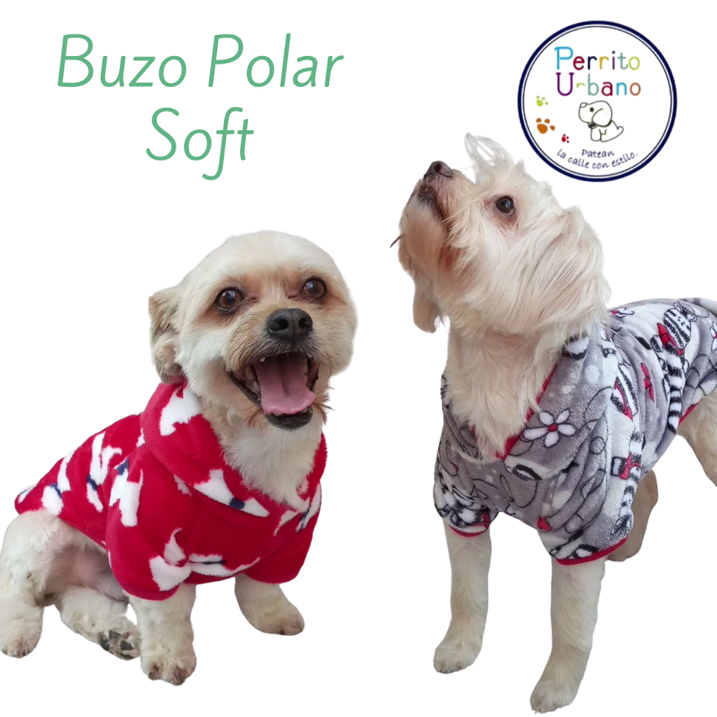 BUZO POLAR SOFT CON CAPUCHA PERRITO URBANO