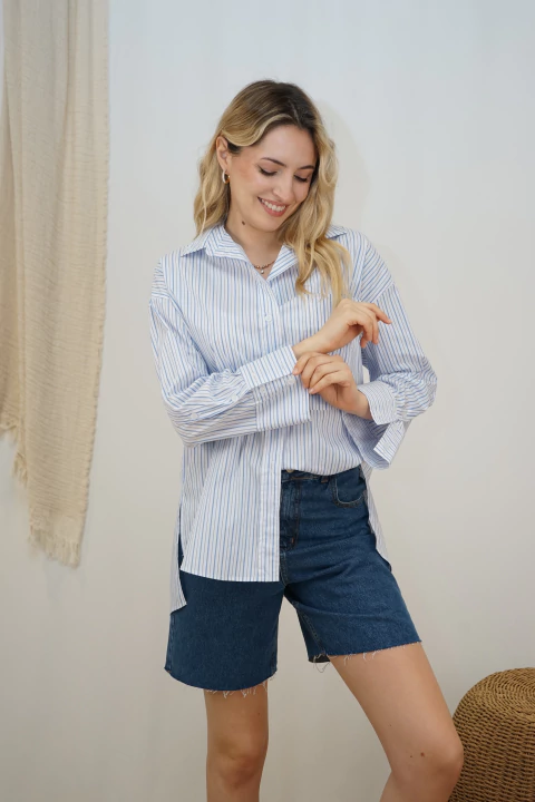 Camisa Pri Celeste - comprar online