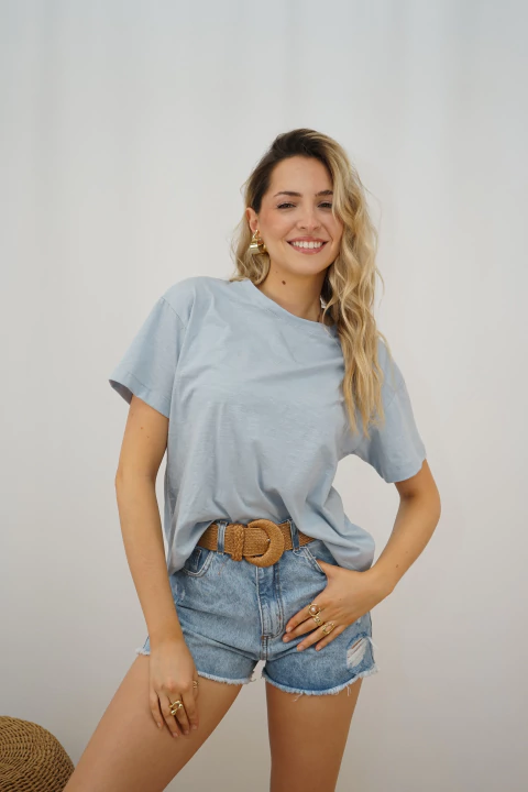 Remera Basica Celeste - comprar online