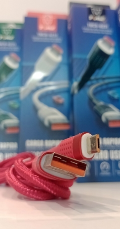 Cable micro usb Time tmcb-6231 Reforzado con luz led 1mt (rojo)