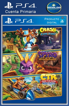 Crash Team Racing Nitro-Fueled + Crash Bandicoot: N. Sane Trilogy + Spyro Reignited Trilogy (formato digital) PS4