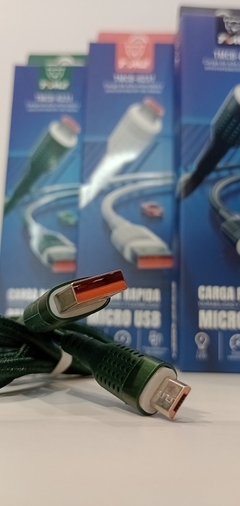 Cable micro usb Time tmcb-6231 Reforzado con luz led 1mt (verde)