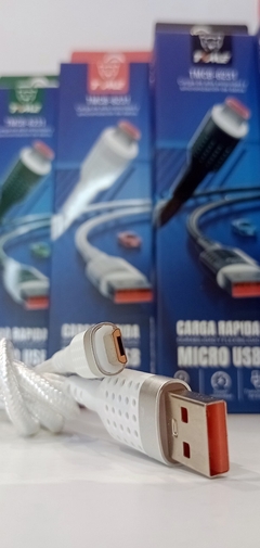 Cable micro usb Time tmcb-6231 Reforzado con luz led 1mt (blanco)