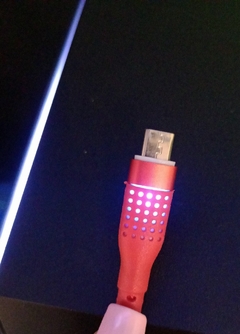 Cable micro usb Time tmcb-6231 Reforzado con luz led 1mt (rojo) - comprar online