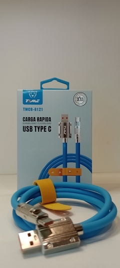 Cable tipo C Time tmcb6121 reforzado metalico (azul) - comprar online