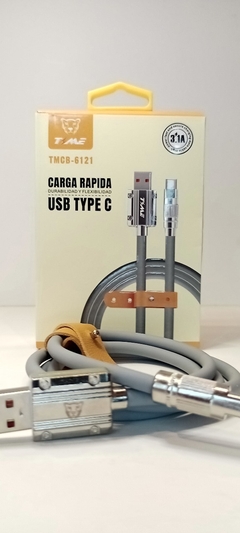 Cable tipo C Time tmcb6121 reforzado metalico (gris)