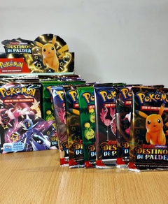 Sobre de figuritas POKEMON Escarlata y purpura destinos de paldea (1 paquete de 10un.)