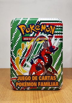 Lata familiar cartas de POKEMON (verde)