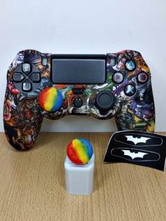 Funda joystick ps4 c/ sticks + skin luz (blanca diseño calaveras y catrinas) - comprar online