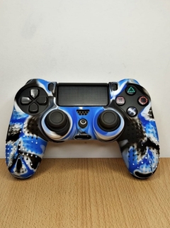 Funda joystick ps4 con agarre antideslizante (camuflada azul, negra y blanca)