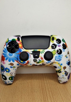 Funda joystick ps5 (blanca diseño flores y burbujas) en internet