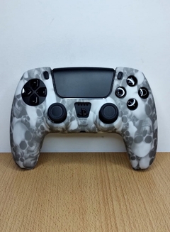 Funda joystick ps5 (blanca diseño calavera gris)