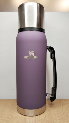 Termo acero inoxidable 1 Litro con tapon cebador + doble tapa p/mate (morado) en internet