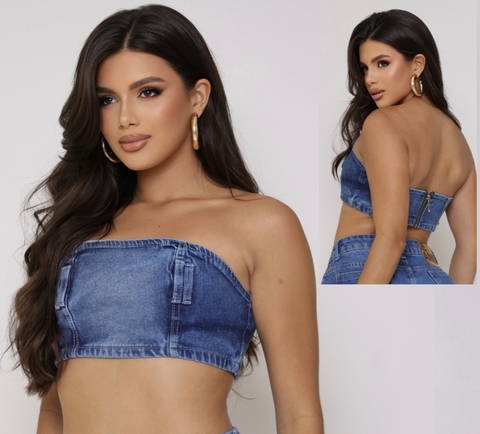 Top faixa jeans