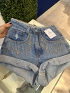 short franja prata strass