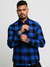 camisa azul buffalo check