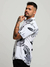 camisa floral branca