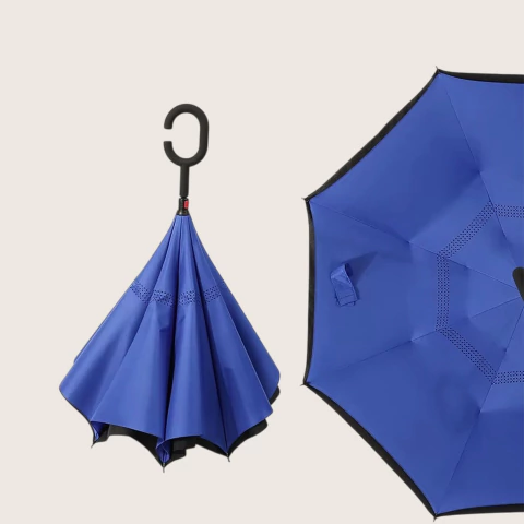 Paraguas invertido con mango en “C” - tienda online