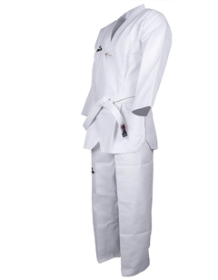 Dobok Daedo Basic Gola Branca Canelado Aprovado WT - loja online