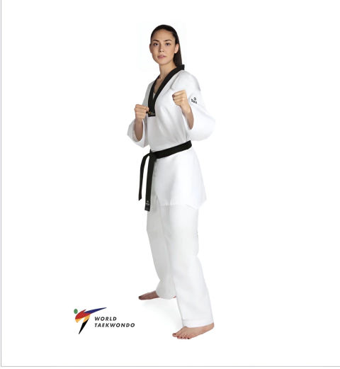 Dobok Daedo Hi-Tech Competition Gola Preta aprov WT