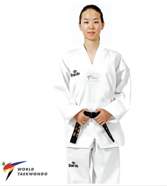 Dobok Daedo Basic Gola Branca Canelado Aprovado WT - comprar online