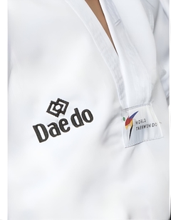 Imagem do Dobok Daedo Basic Gola Branca Canelado Aprovado WT