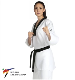 Dobok Daedo Hi-Tech Competition Gola Preta aprov WT - loja online