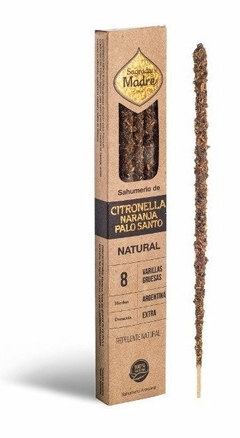 Sahumerio Natural de Citronella Naranja Palo Santo x 8 u.