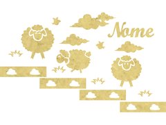 Painel Completo Parede Quarto Infantil - Ovelhas