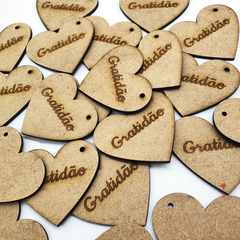 50 Apliques Coração Tag 5x4,4cm Mdf Cru Artesanato Gratidão - loja online