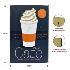 Quadro Decorativo Madeira Frases Café desde 1992 - 20X30Cm - comprar online