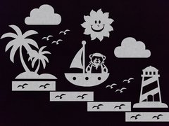 Painel Completo Parede Quarto Infantil - Ursinho Marinheiro - comprar online