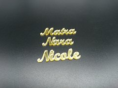 Imagem do Nomes para Laço em Acrilico Dourado Espelhado